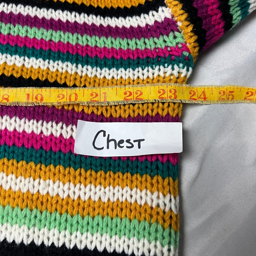Le Lis Collection Striped Chucky Knit Sweater Pullover Colorful Crew Neck Medium - Picture 6 of 9